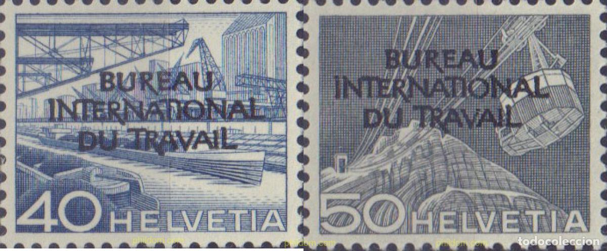 Sellos: 370032 MNH SUIZA. Oficina Internacional del Trabajo 1950 TECNICA Y PAISAJES