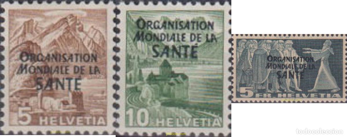 Sellos: 620202 HINGED SUIZA. Organizazi&oacute;n Mundial de la Salud 1948 SERIE BASICA