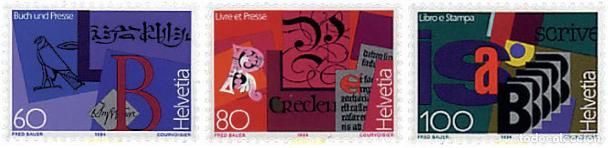 Sellos: 35936 MNH SUIZA 1994 EL LIBRO Y LA PRENSA