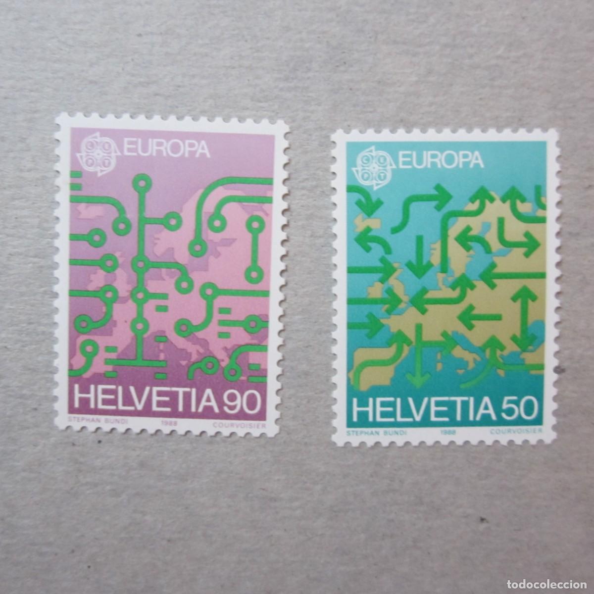 Sellos: SUIZA 1988, YVERT N&ordm; 1298/1299**, EUROPA