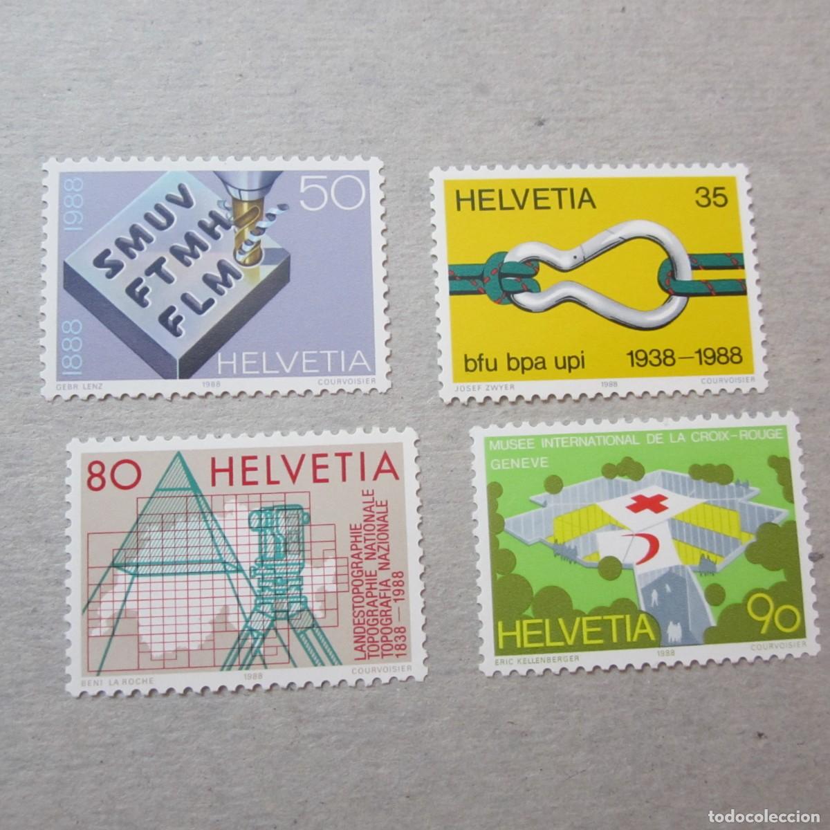 Sellos: SUIZA 1988, ZUMSTEIN N&ordm; 765/68**, PROPAGANDA