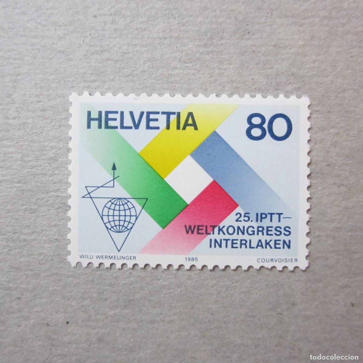 Sellos: SUIZA 1985 , ZUMSTEIN N&ordm; 719**, CONGRESO IPTT, INTERLAKEN