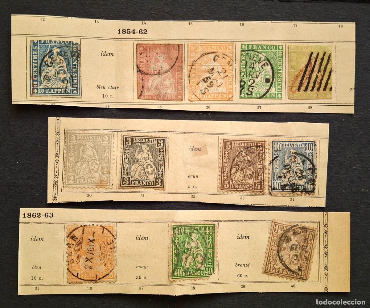 Sellos: 1854-1863 Suiza 12 sellos