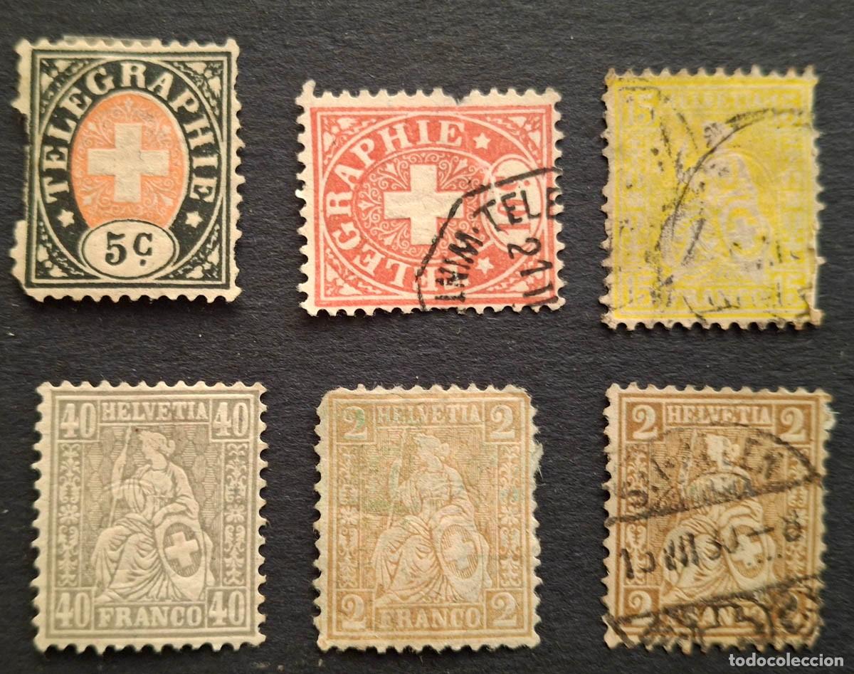 Sellos: 1874-1878 Suiza 6 sellos