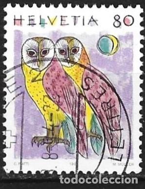 Sellos: Suiza 1991 - Mi 1264 - YT 1365 - Aves : Lechuza com&uacute;n