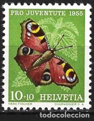 Sellos: Suiza 1955 - Mi 619 - YT 568 - Mariposa - MNH**