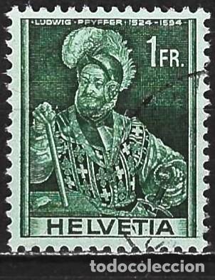 Sellos: Suiza 1941 - Mi 382 - YT 363 - Coronel Ludwig Pfyffer