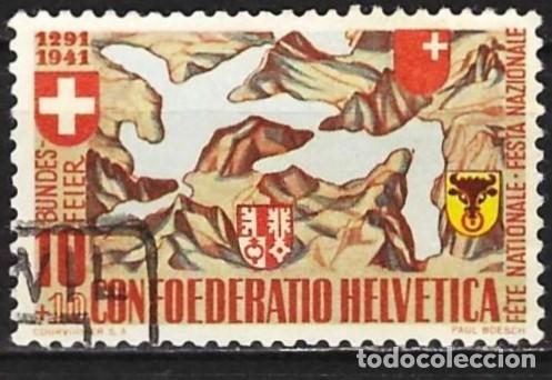 Sellos: Suiza 1941 - Mi 396 - YT 368 - El lago de los cuatro Distritos