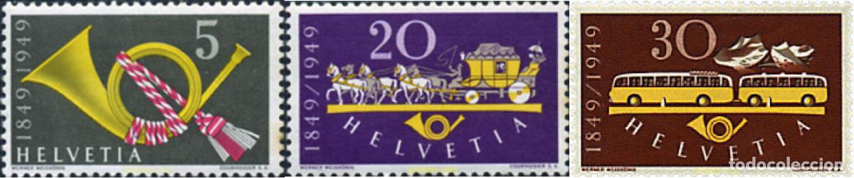 Sellos: 41138 HINGED SUIZA 1949 CENTENARIO DE LOS CORREOS CONFEDERADOS