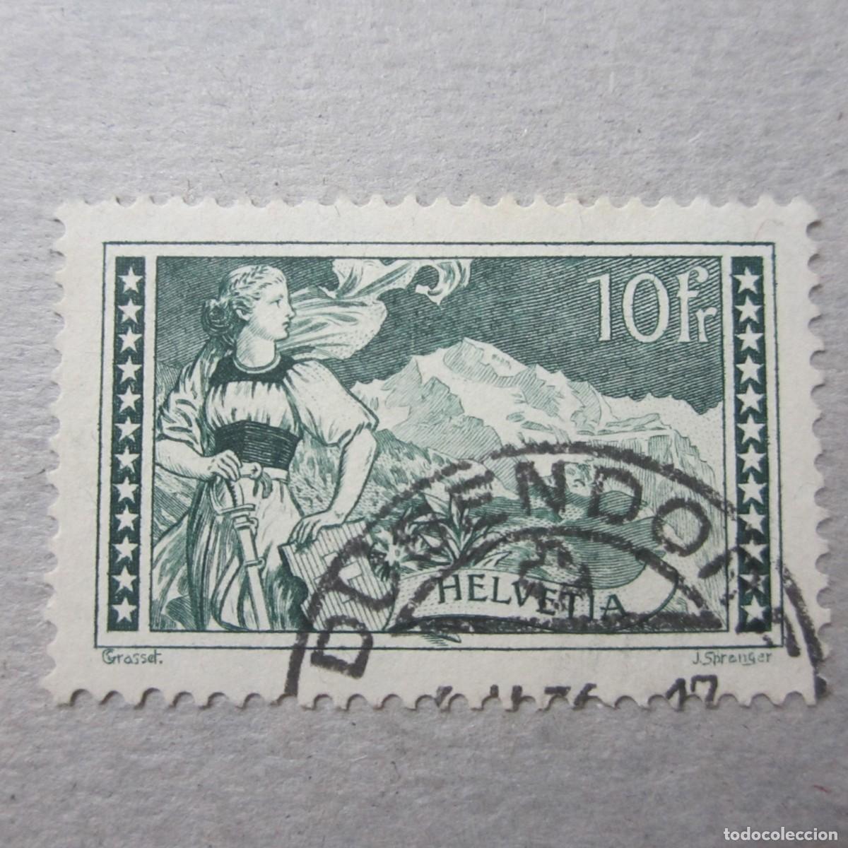 Sellos: SUIZA 1928-31, ZUMSTEIN N&ordm; 179, JUNGFRAU. MATASELLADO