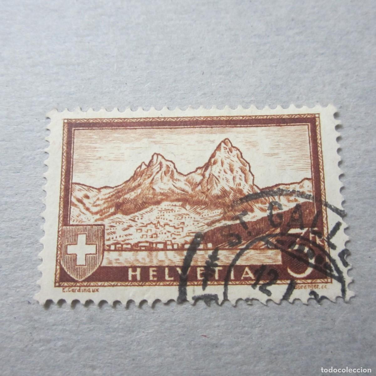 Sellos: SUIZA 1928-31, ZUMSTEIN N&ordm; 177, MYTHEN. MATASELLADO