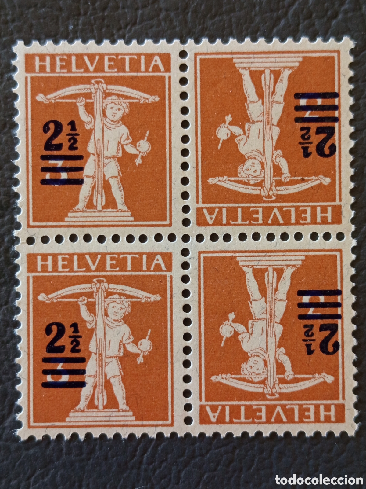 Sellos: Suiza 1921 Walter Tell 2&frac12; Rp Naranja T&ecirc;te