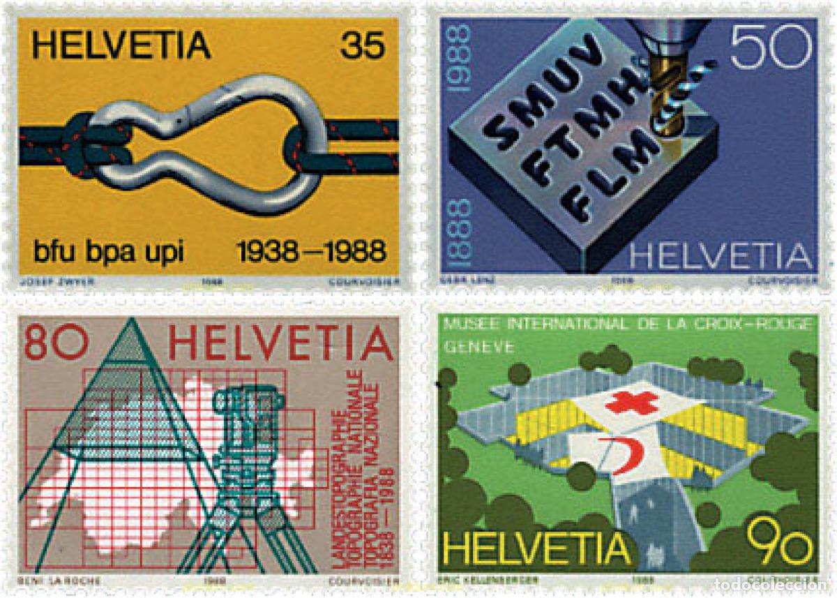 Sellos: 128719 MNH SUIZA 1988 ANIVERSARIOS Y ACONTECIMIENTOS