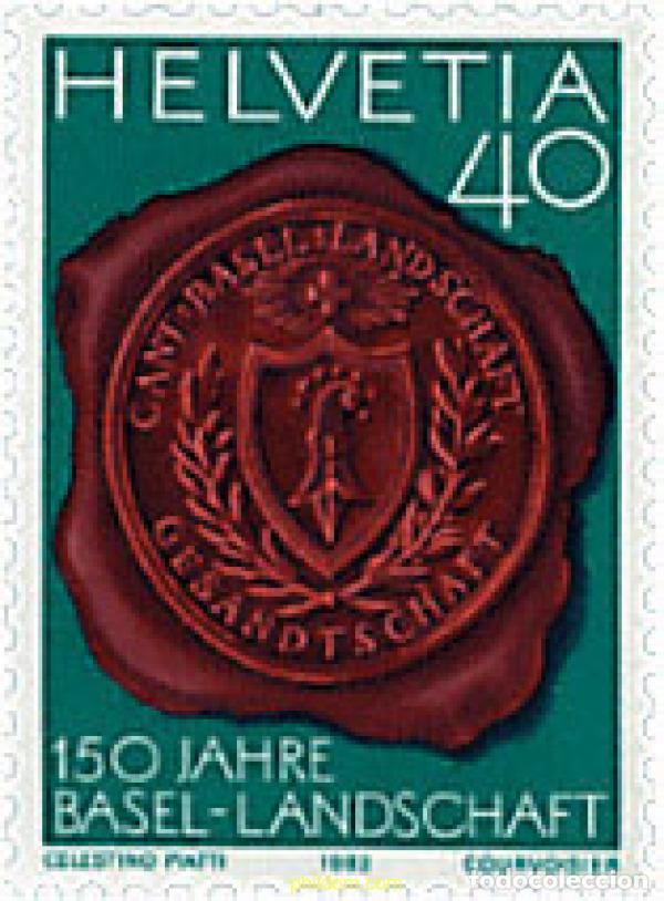 Sellos: 128637 MNH SUIZA 1983 150 ANIVERSARIO DEL CANTON DE B&Acirc;LE-CAMPAGNE