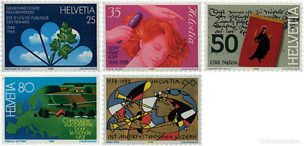Sellos: 128718 MNH SUIZA 1988 ANIVERSARIOS Y ACONTECIMIENTOS