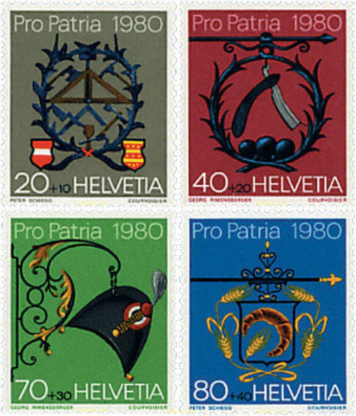 Sellos: 128561 MNH SUIZA 1980 PRO PATRIA. LETREROS ARTESANOS