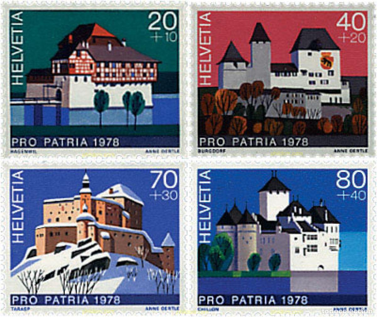 Briefmarken: 128498 MNH SUIZA 1978 PRO PATRIA. CASTILLOS SUIZOS