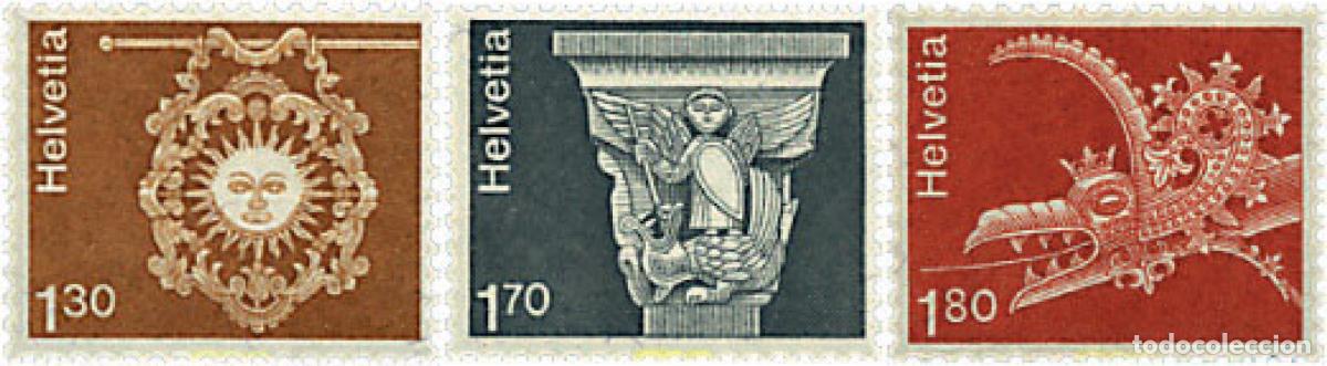 Sellos: 128325 MNH SUIZA 1973 ARQUITECTURA Y TRABAJO ARTESANAL