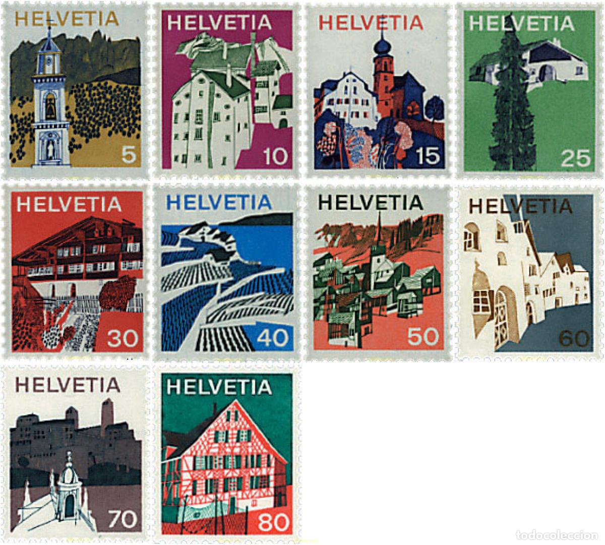 Sellos: 128333 MNH SUIZA 1973 PAISAJES