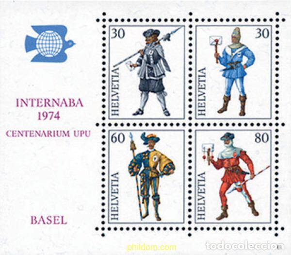 Sellos: 109070 MNH SUIZA 1974 INTERNABA 1974. CENTENARIO DE LA UPU