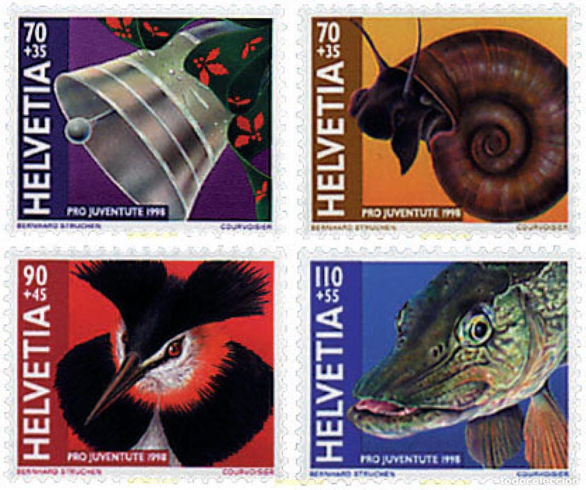 Sellos: 37007 MNH SUIZA 1998 PRO JUVENTUD. NAVIDAD Y FAUNA