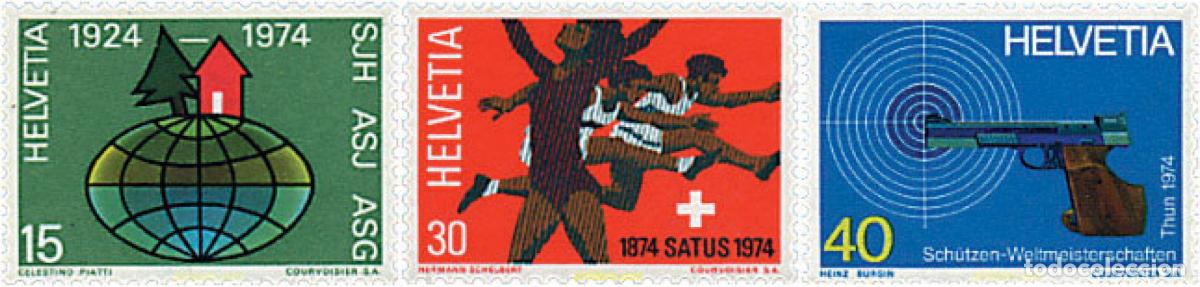 Sellos: 91334 MNH SUIZA 1974 COMMEMORACIONES DEPORTIVAS