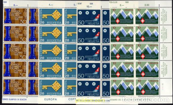 Sellos: 666637 MNH SUIZA 1968 EUROPA CEPT. LLAVE DORADA Y SELLOS DE PROPAGANDA