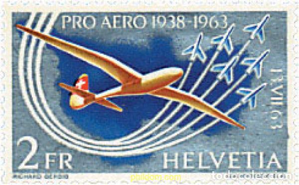 Sellos: 91322 MNH SUIZA 1963 50 ANIVERSARIO DE LA TRAVESIA AEREA DE LOS ALPES