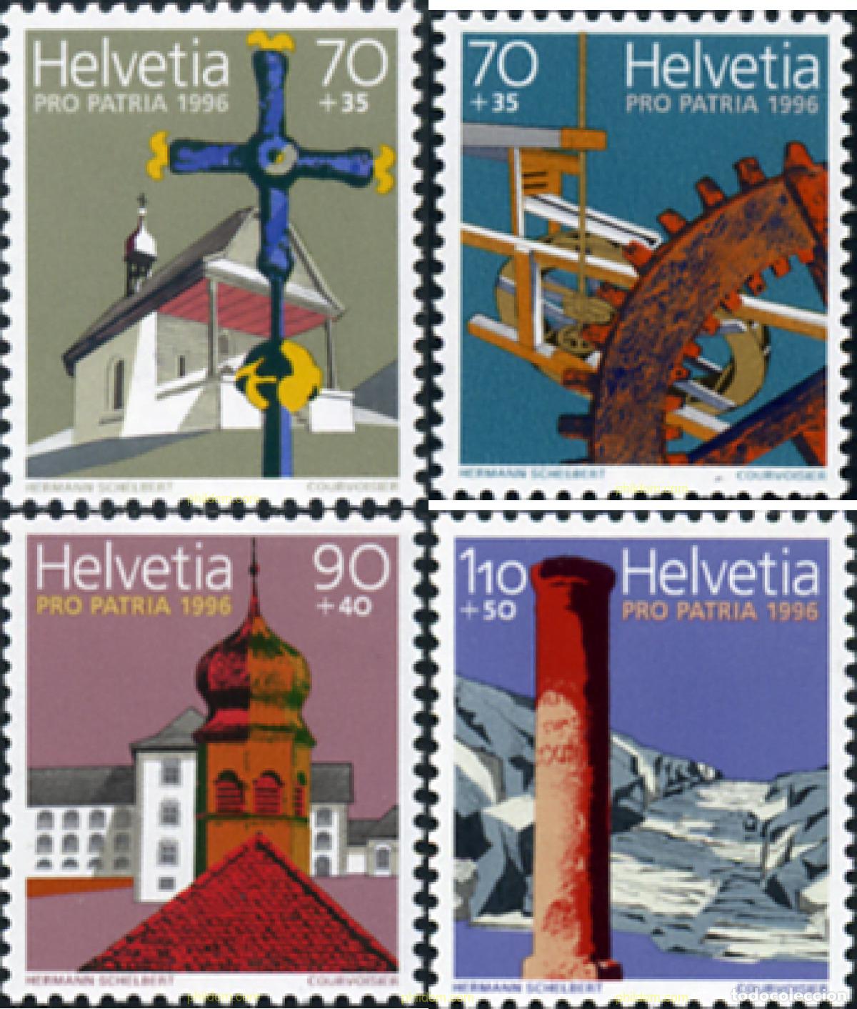 Sellos: 128777 MNH SUIZA 1996 PRO PATRIA. BIENES CULTURALES Y PAISAJES