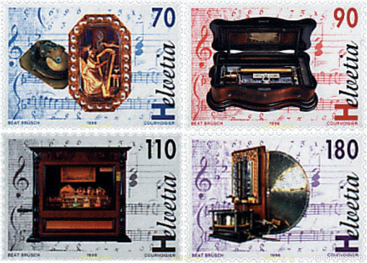 Sellos: 61224 MNH SUIZA 1996 CAJAS DE MUSICA