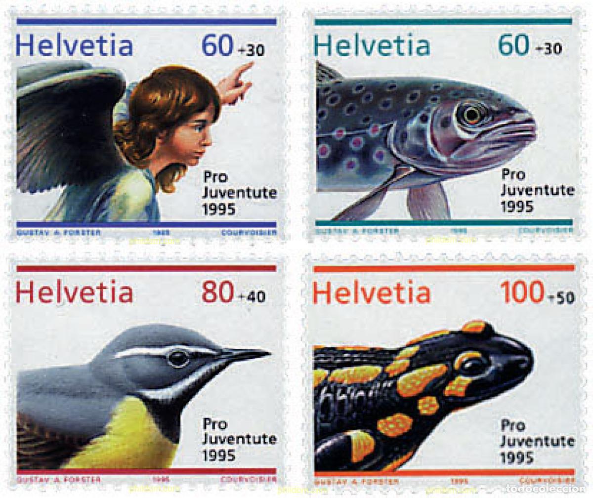 Sellos: 35939 MNH SUIZA 1995 PRO JUVENTUD. NAVIDAD Y ANIMALES