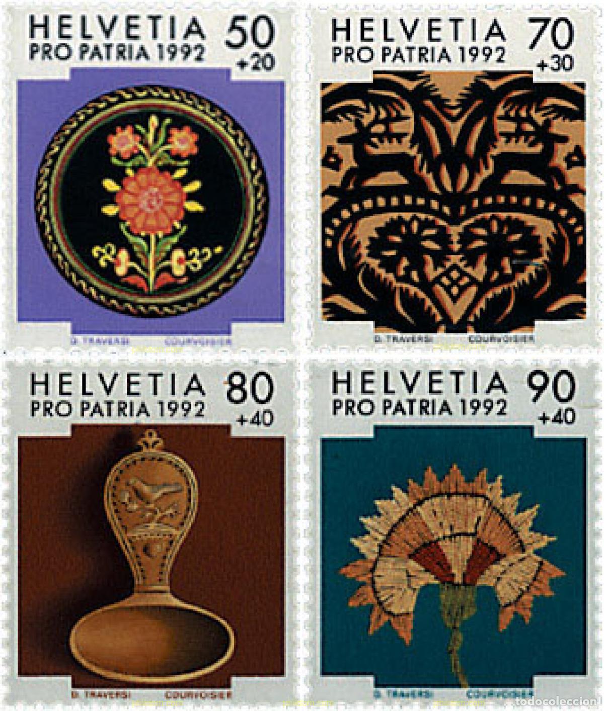 Sellos: 128747 MNH SUIZA 1992 PRO PATRIA. ARTE POPULAR EN SUIZA