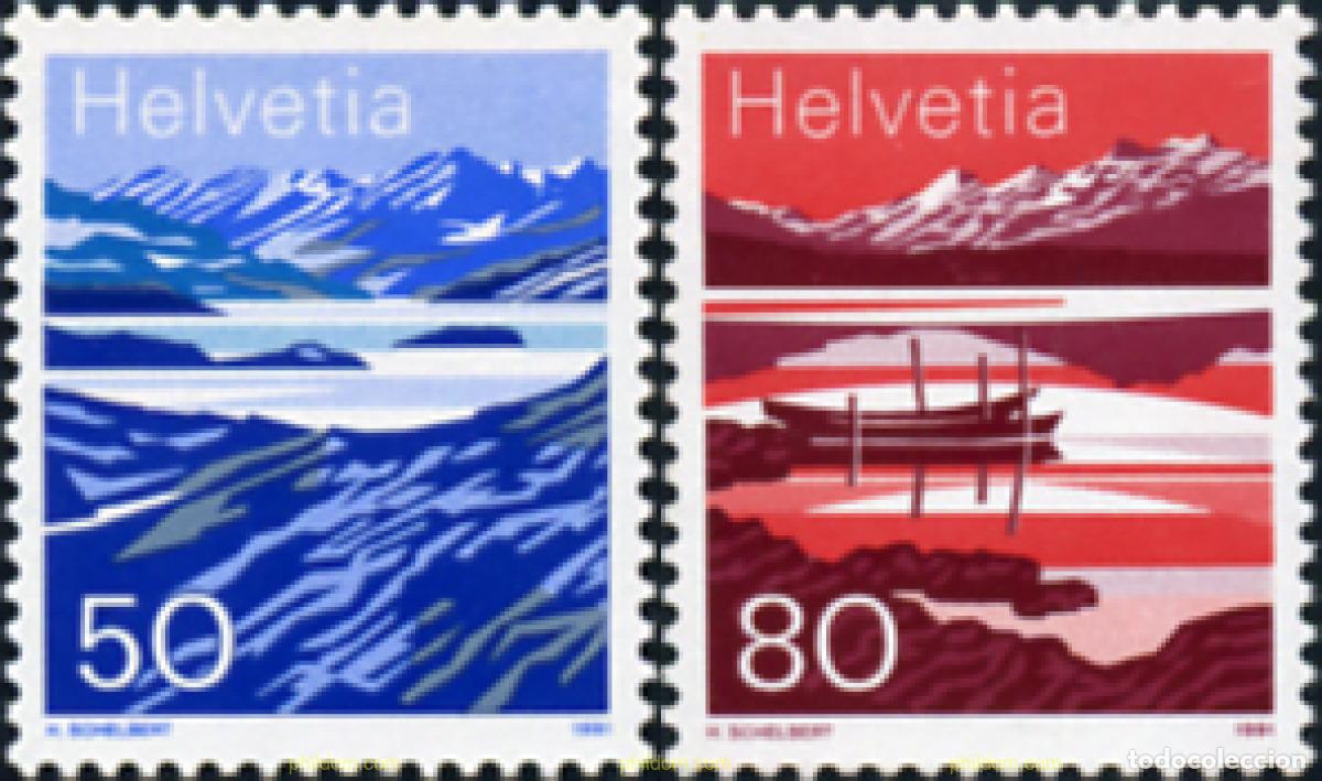 Sellos: 128745 MNH SUIZA 1991 PAISAJES. LAGOS DE MONTA&Ntilde;A