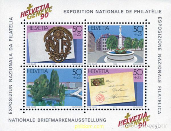 Sellos: 109077 MNH SUIZA 1990 HELVETIA GENEVE 90. EXPOSICION FILATELICA NACIONAL