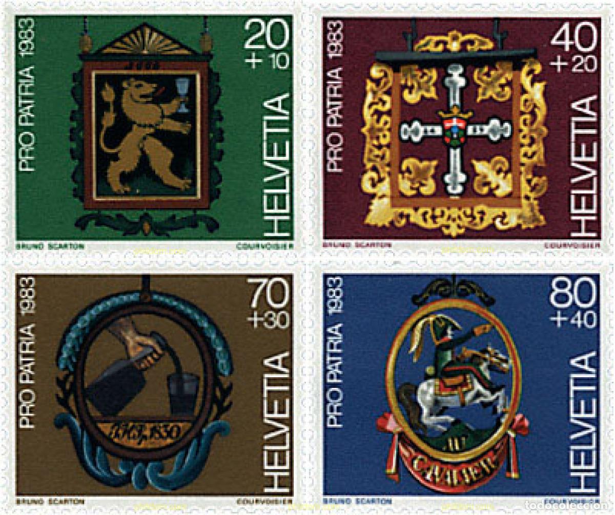 Sellos: 128635 MNH SUIZA 1983 PRO PATRIA. LETREROS DE HOTELES