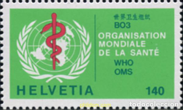 Sellos: 790288 HINGED SUIZA. Organizazi&oacute;n Mundial de la Salud 1986 ORGANIZACION MUNDIAL DE LA SALUD