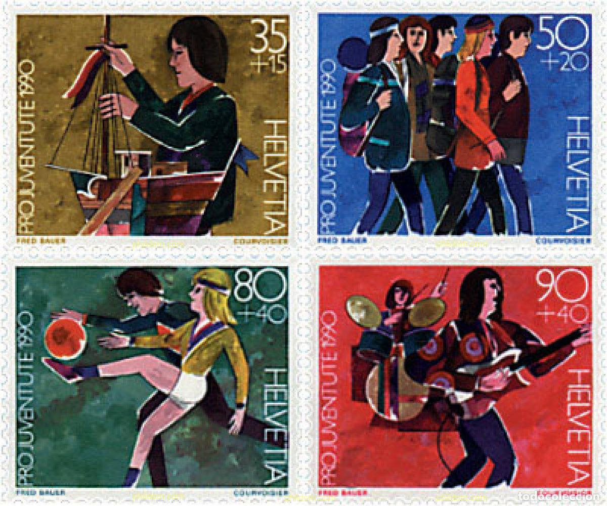 Sellos: 79680 MNH SUIZA 1990 PRO JUVENTUD. DESARROLLO DE LA INFANCIA