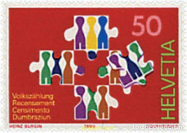 Sellos: 128738 MNH SUIZA 1990 CENSO FEDERAL DE LA POBLACION Y DEL HABITAT
