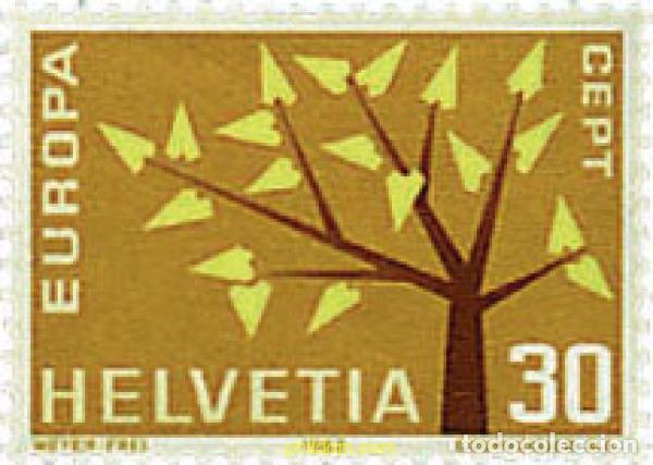 Sellos: 240015 MNH SUIZA 1962 EUROPA CEPT. ARBOL CON 19 HOJAS