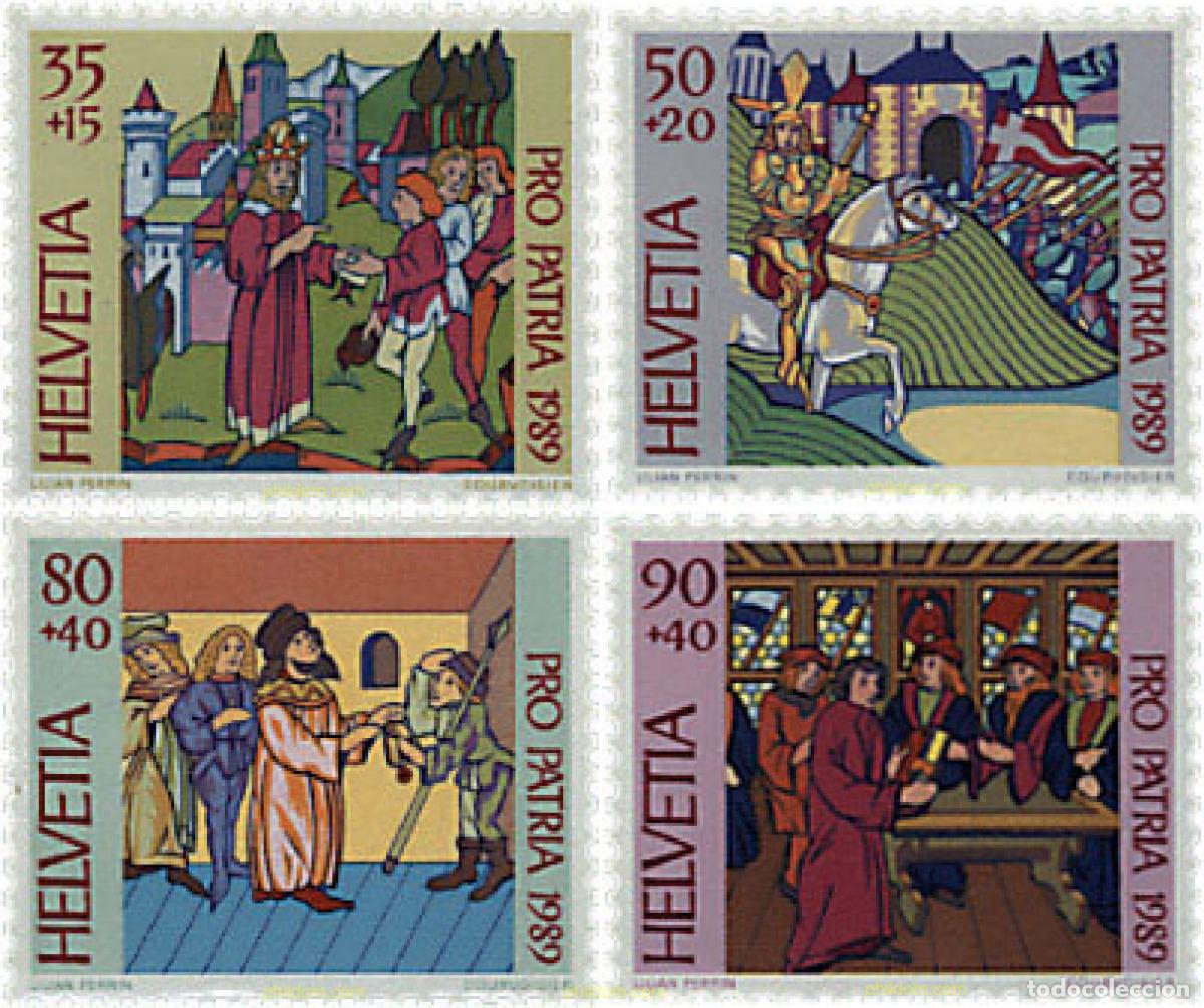 Sellos: 29547 MNH SUIZA 1989 PRO PATRIA. 700 A&Ntilde;OS DE ARTE Y CULTURA