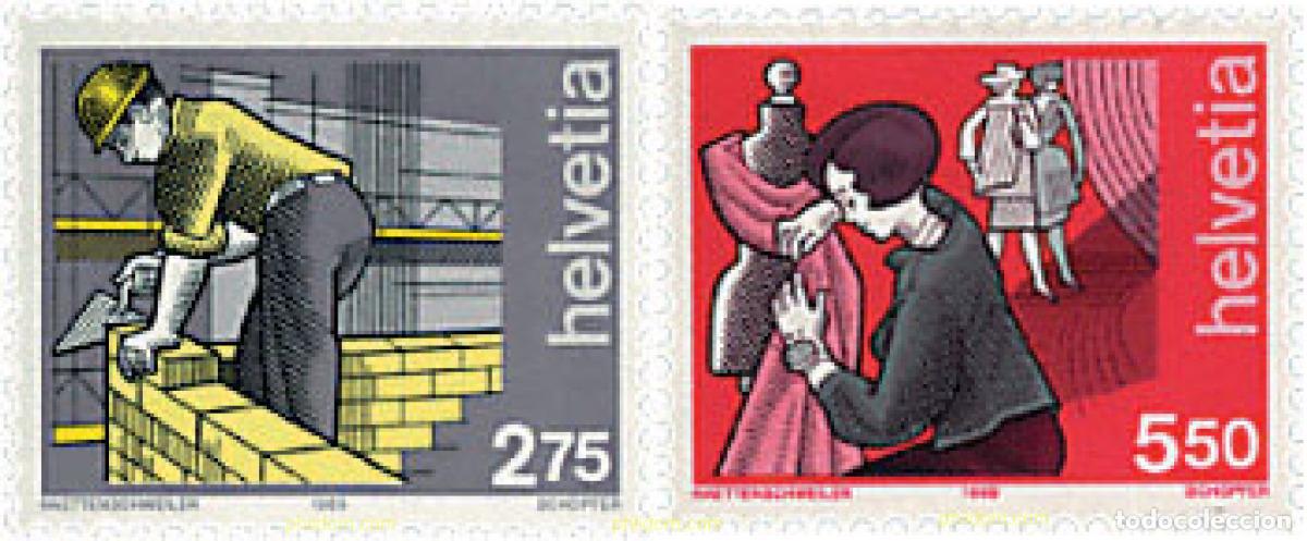 Sellos: 128731 MNH SUIZA 1989 EL HOMBRE Y EL TRABAJO