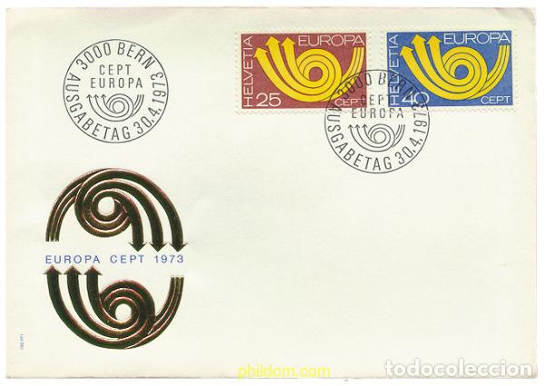 Sellos: 23702 MNH SUIZA 1973 EUROPA CEPT. CORNETA POSTAL