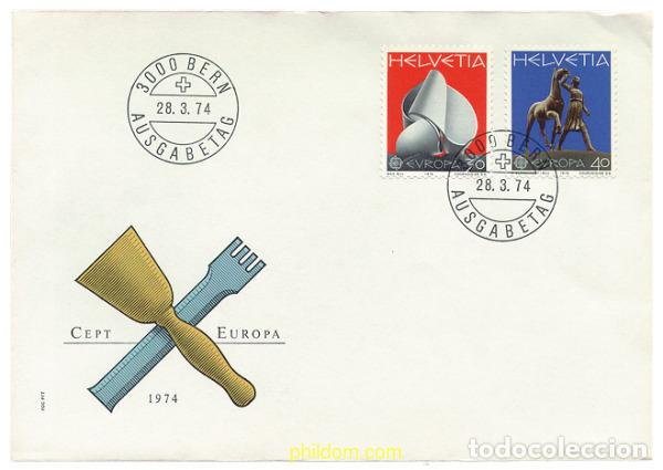 Sellos: 23723 MNH SUIZA 1974 EUROPA CEPT. ESCULTURAS