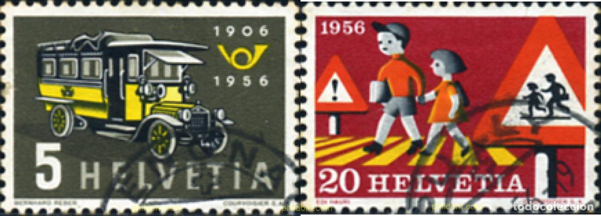 Sellos: 356154 USED SUIZA 1956 MOTIVOS VARIOS