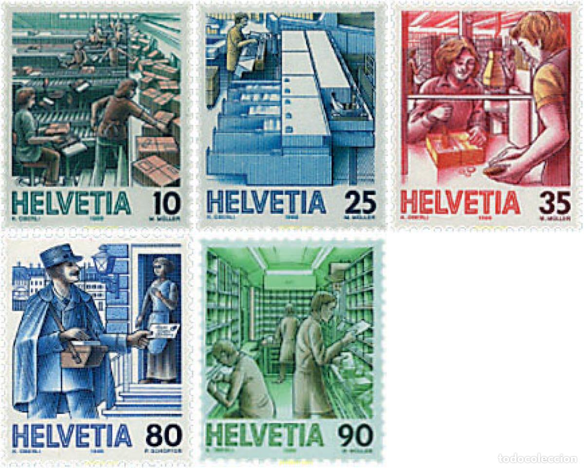 Sellos: 362537 MNH SUIZA 1986 EL TRANSPORTE POSTAL A TRAVES DE LOS A&Ntilde;OS