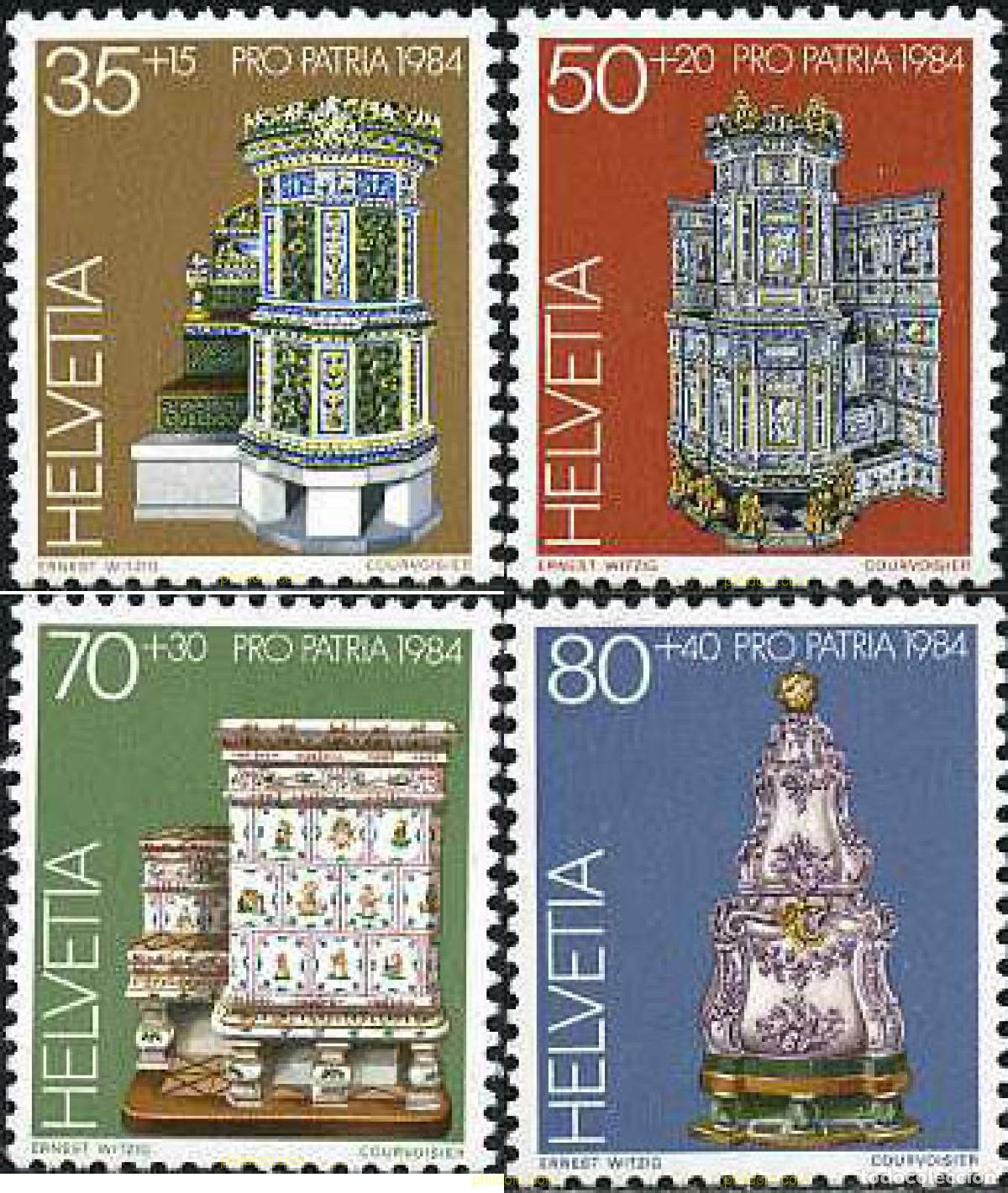 Sellos: 128673 MNH SUIZA 1984 PRO PATRIA. TESOROS DE MUSEOS SUIZOS