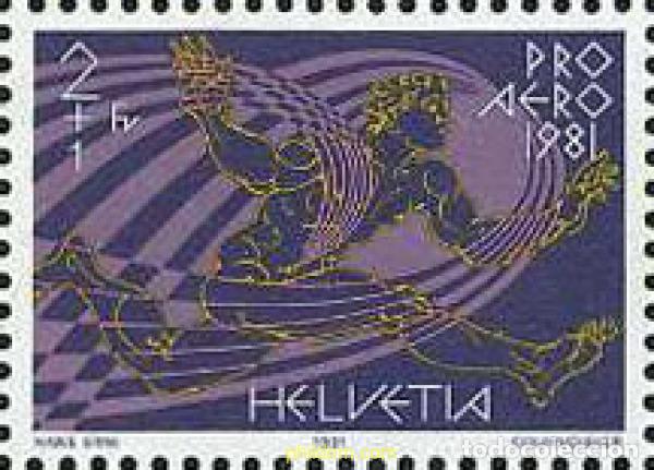 Sellos: 123838 MNH SUIZA 1981 50 ANIVERSARIO DE LA FUNDACION DE LA COMPA&Ntilde;IA AEREA &rdquo;SWISSAIR&rdquo;