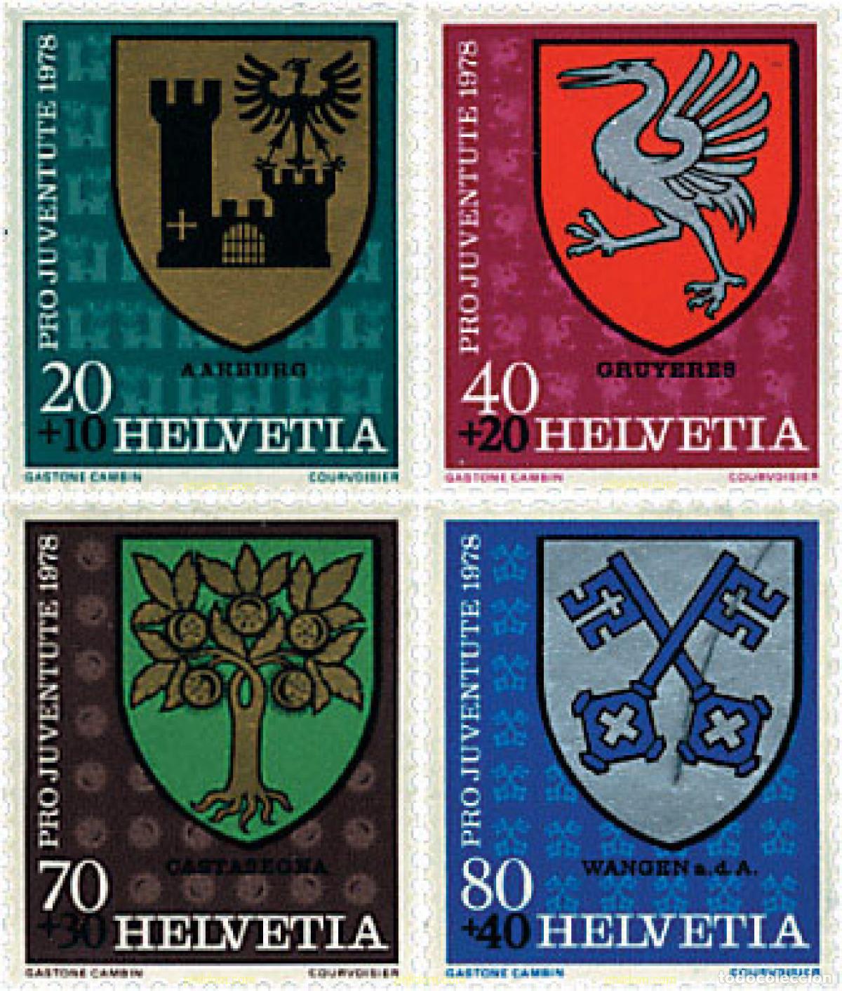 Sellos: 3014 MNH SUIZA 1978 PRO JUVENTUD. ESCUDOS
