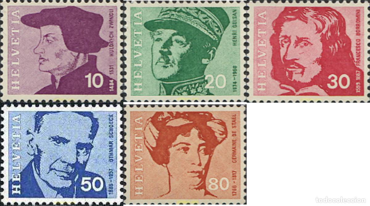 Sellos: 128258 MNH SUIZA 1969 PERSONAJES CELEBRES