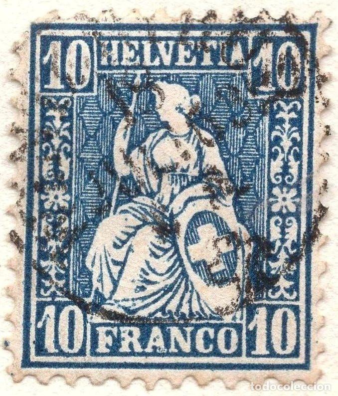 Sellos: SUIZA 1862 STAMP MICHEL CH 23a